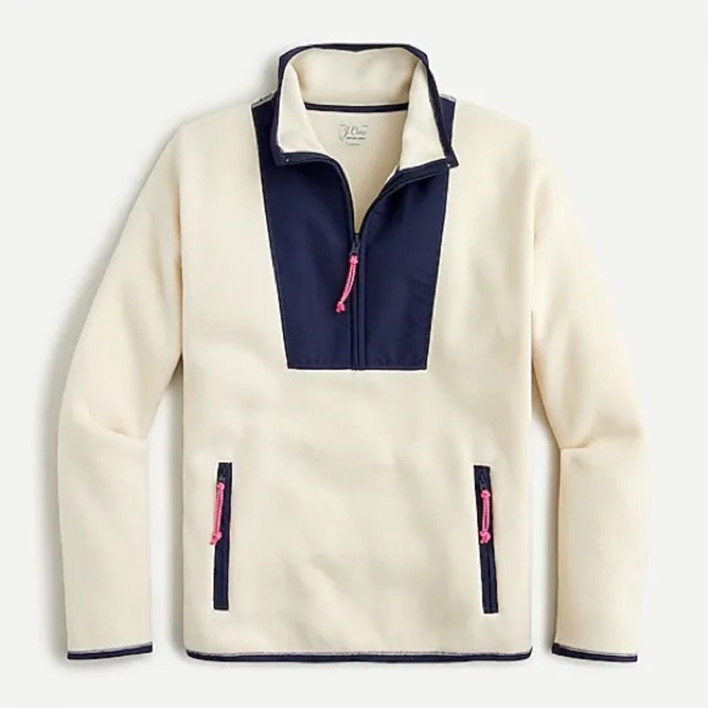 NWT-JCrew Polartec Sherpa Fleece Half-zip Pullover, XS